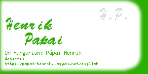 henrik papai business card
